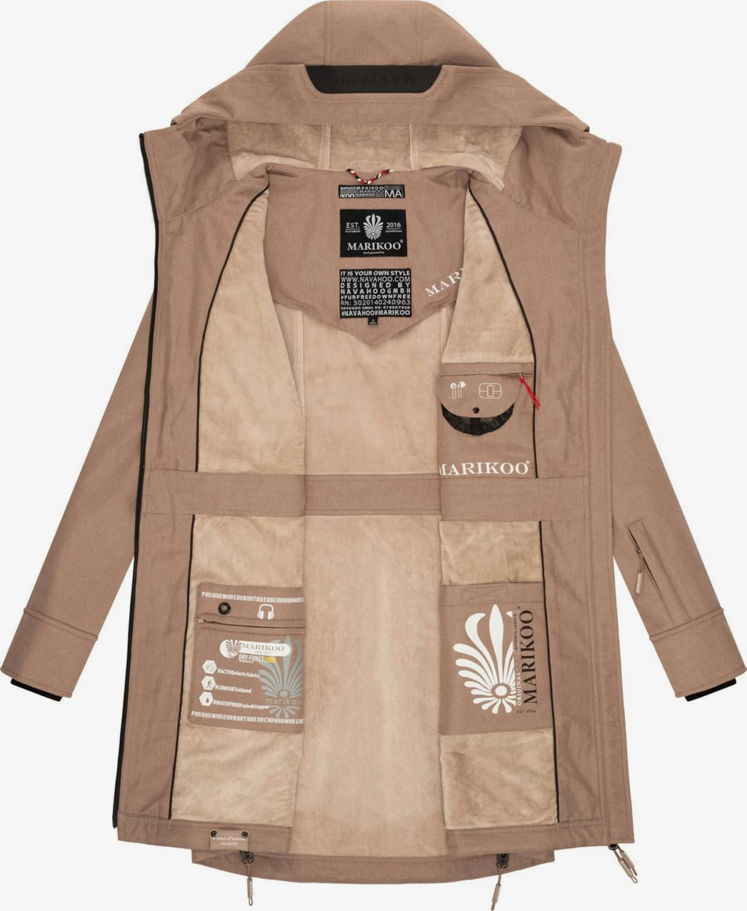 Marikoo Parkas Tussenparka Dames Donkerbeige 7 Marikoo Parkas Tussenparka Dames Donkerbeige - Afbeelding 5