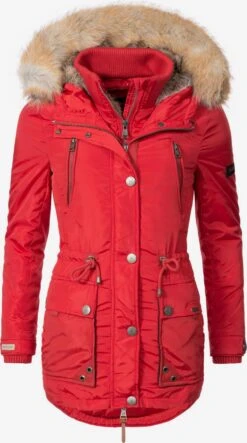 Marikoo Parkas Winterparka Grinsekatze Dames Rood -Chique Kleding Winkel f60303679228a48ae25b08bed327dde4