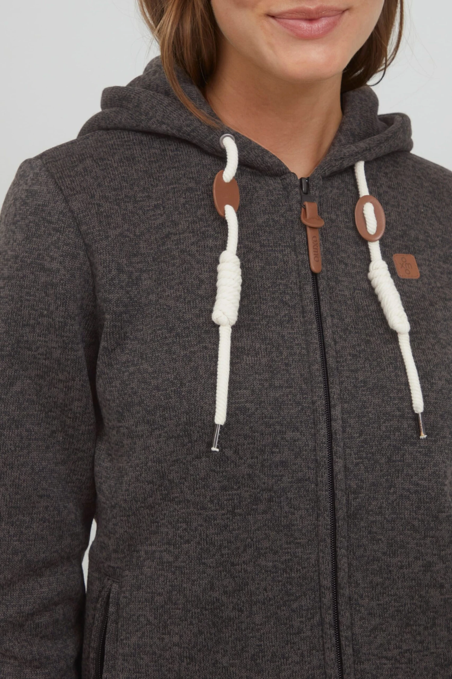 OXMO Sweatvesten Sweatvest Thory Dames Donkergrijs / Grijs Gemêleerd 6 OXMO Sweatvesten Sweatvest Thory Dames Donkergrijs / Grijs Gemêleerd - Afbeelding 5