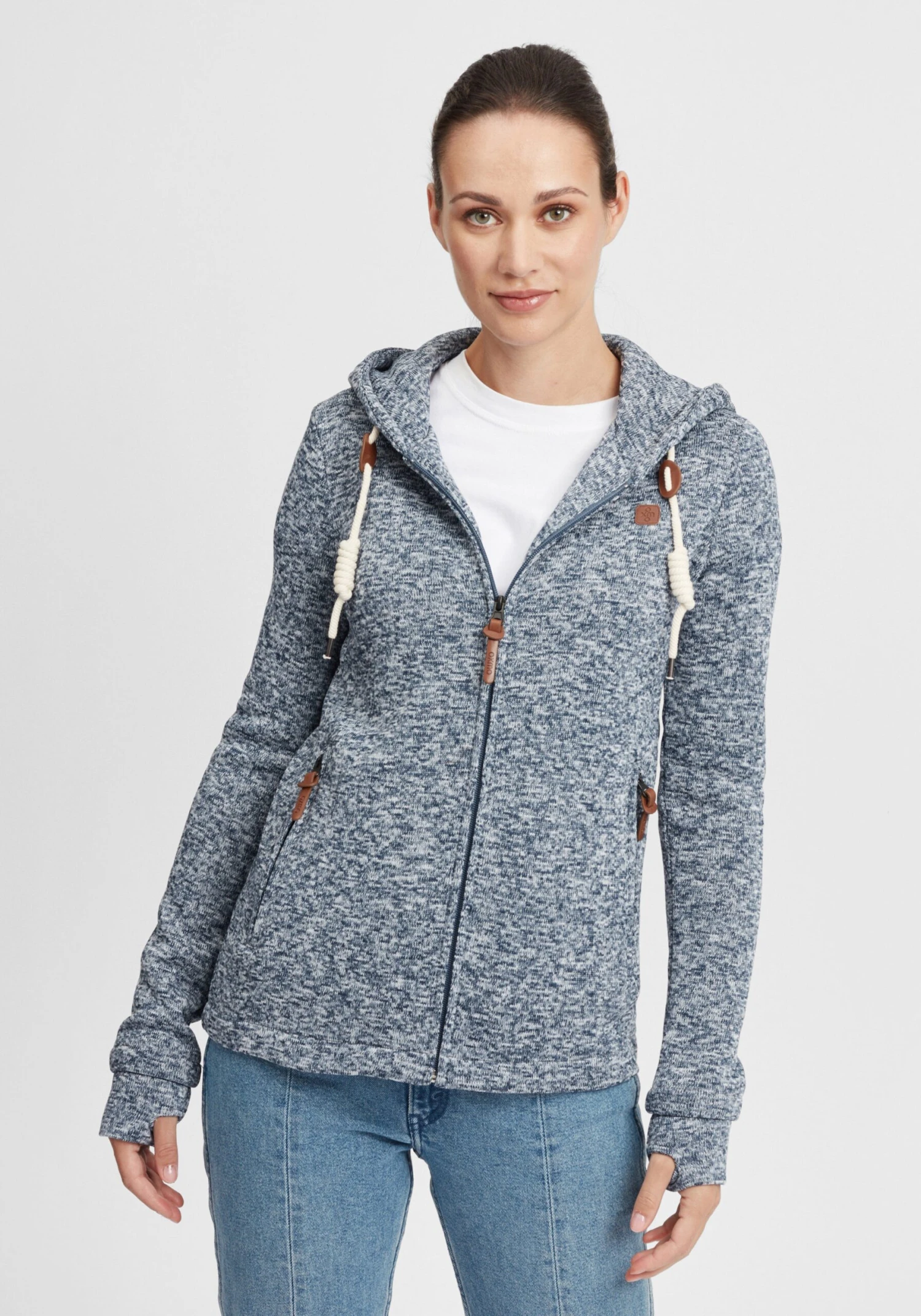 OXMO Sweatvesten Sweatvest Thory Dames Blauw 4 OXMO Sweatvesten Sweatvest Thory Dames Blauw - Afbeelding 2